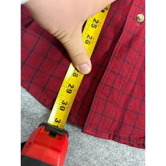 VINTAGE 90s Filson Button Up Shirt Mens Small Red Grid Check Work Western Retro - Picture 3 of 6